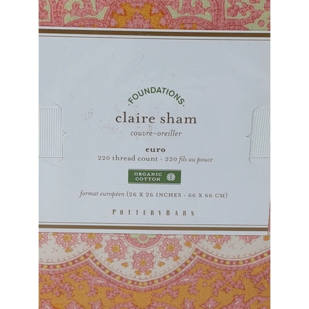 Pottery Barn Claire Sham Euro Square 26